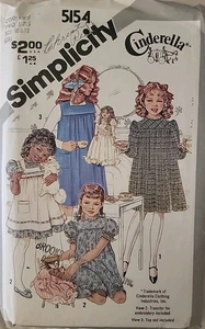 Vint 1981 Simplicity 5154 Girls Sz 10-12 Pinafore Jumper Dress Sew Pattern Uncut - Picture 1 of 2