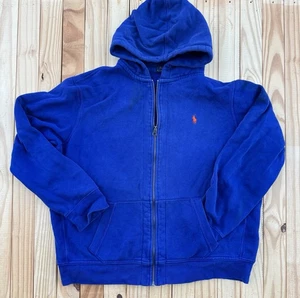 Herren Vintage Y2K Polo Ralph Lauren Zip Up Jacke Waffelstrick Kapuze Blau XXL - Bild 1 von 15