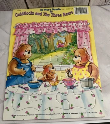 GOLDILOCKS & THE THREE BEARS~12 Piece Tray Puzzle 1996 8”x11” - Image 1 of 4