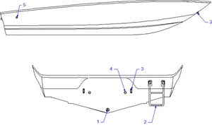 BayLiner Boats 160 BR transom mounted swim ladder 1693472 - Picture 1 of 3