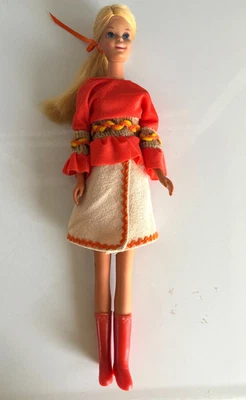 复古美泰 1971 - 72 太阳套装马里布芭比娃娃 Francie #1068 TNT #3482 套装 — 第 1/4 张图片