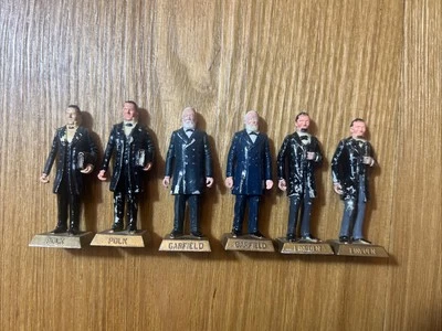 Vintage Marx Plastic President 2 3/4” Figures Garfield Polk Lincoln Lot Of 6 - Image 1 of 4