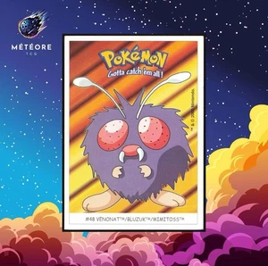 Carte Pokemon Mimitoss / Venonat 48 Sticker Dunkin Boomer - Picture 1 of 2