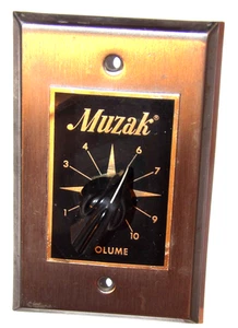 PLACA MUZAK VINTAGE CON PERILLA DE CONTROL DE VOLUMEN/INTERRUPTOR DE PARED! ¡ESTILO ANTIGUO! ¡SIN PROBAR! - Imagen 1 de 9