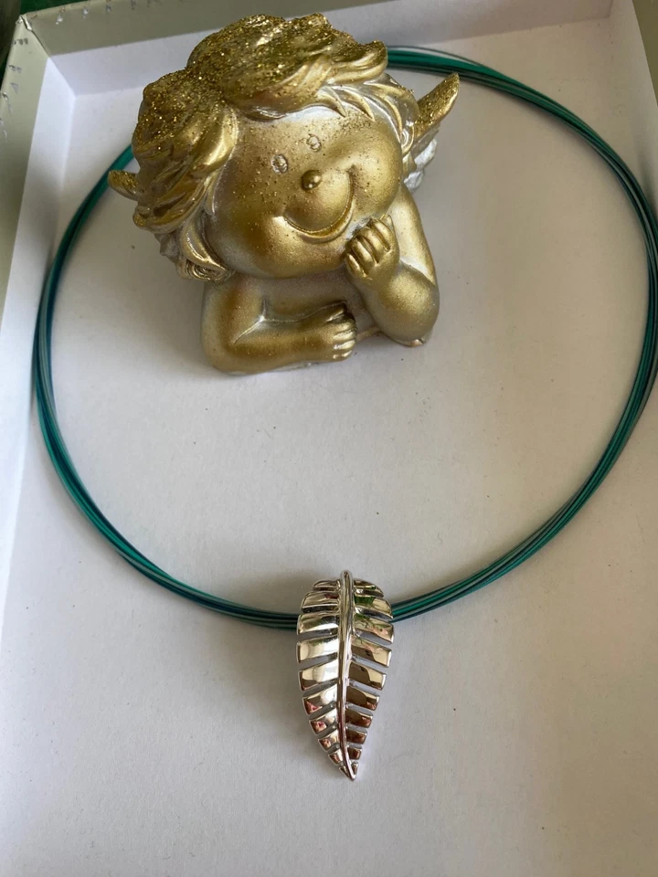 Anhänger Schmuck Pierre Lang mega-schönes,  glänzendes Blatt silber w. Neu - Bild 1 von 3