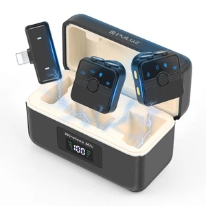 PULUZ 2TX Mic Lavalier Wireless Microphone with Charging Case&8 Pin RX Receiver - Picture 1 of 12
