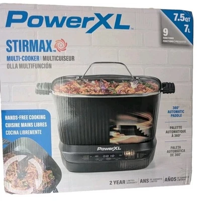 PowerXL StirMax 7.5QT Digital Multi-Cooker w/ 9 Cooking Pre-Sets, Black - Image 1 of 2
