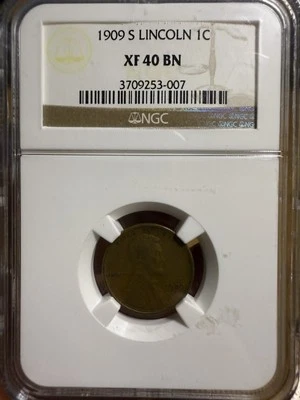 1909 S Lincoln Cent NGC XF 40 BN - B50094 - Image 1 of 2