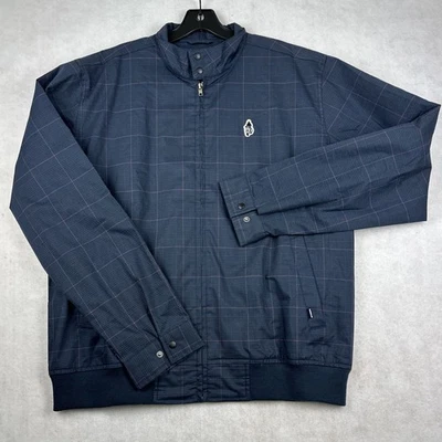 Stussy Vintage Striped Embroidered Logo Harrington Jacket Men’s Blue Size Large - Image 1 of 4