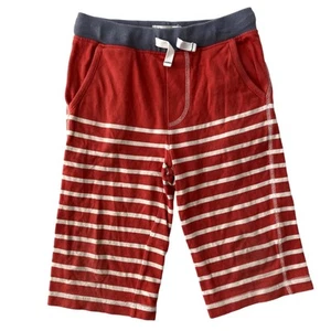 Mini Boden Striped Cotton Jersey Baggies Shorts - Red White - 7Y - Picture 1 of 7