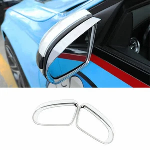 ABS Silver Rearview Mirror Rain Eyebrow Frame Trim For Benz C-Class W205 2015-21 - Picture 1 of 9