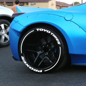 Permanent Tire Letters Sticker TOYO TIRE PROXES 1.2'' 15''-24'' W/ White Stripes - Picture 1 of 5