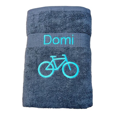 Fahrrad Handtuch mit Name Handtücher Sauna Wellness Duschtuch Sport persönlich - Bild 1 von 4