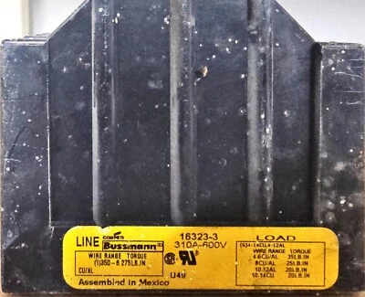 BUSSMANN 16323-3 Power Distr Block,Al/Cu,600V AC/DC 5A675 - Image 1 of 2