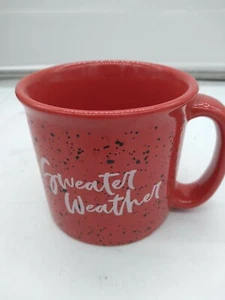 Leuchtend rote Kaffeetasse Teebecher ~ PULLOVER WETTER ~ Modern Gourmet Foods Steinzeug - Bild 1 von 2