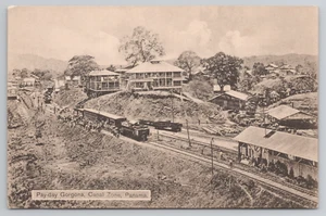Gorgona Panama Canal Zone Construction Workers Pay Day RR Train Postcard 1910s - Picture 1 of 5