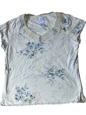 Aria Y2K 上衣女式小号黄色花卉蕾丝短袖 Cottage Grunge 波西米亚 — 第 1/4 张图片