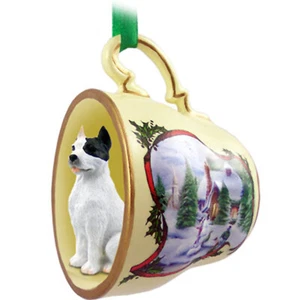 Pitbull Terrier Christmas Ornament Teacup White - Picture 1 of 1
