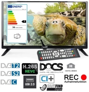 EasyFind Travel LED TV 19 Zoll Camping Fernseher Wohnmobil Triple Tuner S2/T2/C - Bild 1 von 13