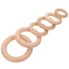 6 Pcs Molar Wooden Circle Infant Baby Teething Rings