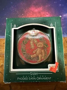 Hallmark 1986 Sister Padded Satin Christmas Ornament - Picture 1 of 2