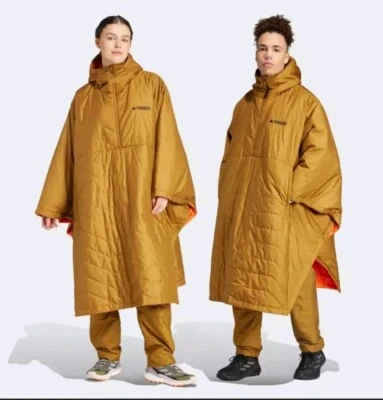 ADIDAS Unisex Senderismo Con Capucha Acolchada Puffer/Poncho/Abrigo/Chaqueta Bronce S Foto 1 de 4