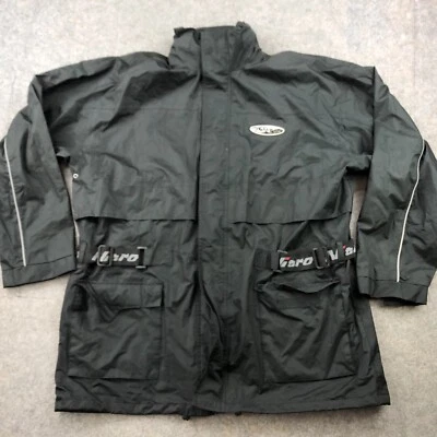 复古 Nitro 赛车夹克男式 2XL 黑色风衣雨衣全拉链远足 * — 第 1/4 张图片