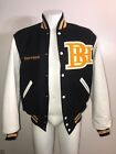 Holloway Leather Wool Lettermans Varsity jacket BH Norwood Black Gold White WoW