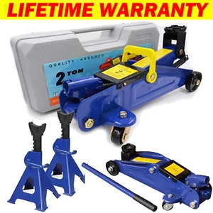 2T Low Profile Floor Jack Hydraulic Trolley Axel Stand Car Truck Lift Jacks Van - Picture 1 of 28
