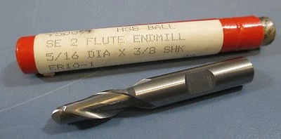 Шаровой концевой фрезерный станок Brubaker, диаметр 5/16 дюйма x 3/8 дюйма SHK, HSS, 2E, LD=1,700, США - Изображение 1 из 4