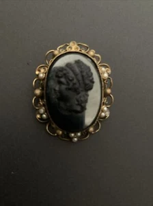 Vintage Kamee Brosche Steam Punk/Goth - Bild 1 von 2