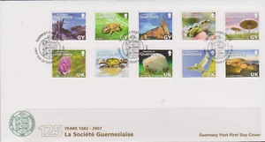 GB GUERNSEY 2007 Wildlife/(sa) SG 1149/58 FDC CRAB BEE FROG OWL FLOWER MUSHROOM - Picture 1 of 1