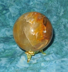 Goldgelber Quarz Kugel Ständer NEU 61mm 11,5oz Kristall Heilhilfe Intellekt - Bild 1 von 7