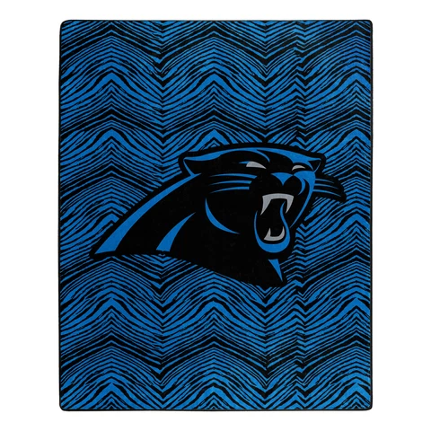 Zubaz By Northwest Carolina Panthers NFL Zubified 50X60 Raschel Throw 380GSM Cover