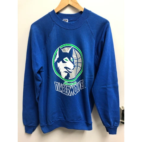 NOS Vintage Trench MINNESOTA TIMBERWOLVES Crewneck Sweatshirt L 42/44 (1b73) Cover