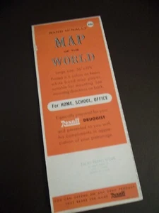 Vintage Rand McNally Map Of The World - Picture 1 of 5