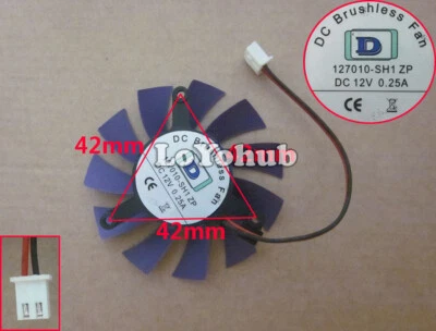 127010-SH1ZP DC12V 0.25A Cooling Fan Diameter 65mm hole distance 42mm 2wire 2pin - Image 1 of 4