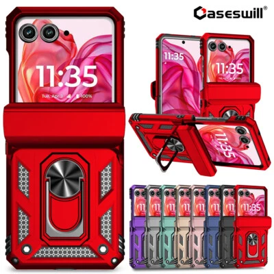 CASESWILL® For Motorola Razr (2025) (2024) Shockproof Ring Stand Case with Hinge Protection
