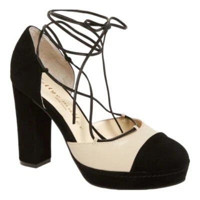 Bomba Bettye Muller Mujer Talla 8.5 Madison Cuero Gamuza Puntera Plataforma Foto 1 de 4