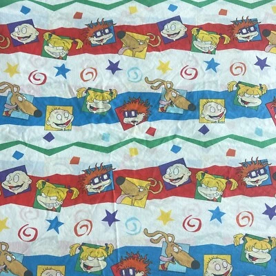 1997 Viacom Rugrats Twin Flat Bed Lençol Tommy Chuckie Angelica Dill Spike - Imagem 1 de 4