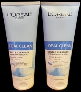 2 L'OREAL PARIS IDEAL CLEAN GENTLE CLEANSER SULFATE OIL SOAP FREE SHIPPING USA - Picture 1 of 2