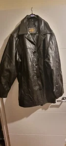 MDK BLACK leather korporation sports series Jacket Soft & Heavy Mens Size XL - Picture 1 of 5