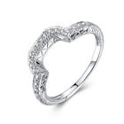 Sterling Silver Pave Setting 0.15Ct Natural Diamond Anniversary Band Unique Ring