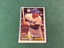 1957 Topps Baseball ERNIE BANKS Vintage Card #55 VGEX-EX SHARP!! No Creases RARE