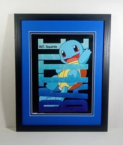 Squirtle Display gerahmt Pokemon 8x10 Foto Poster doppelt mattiert 11x14 Rahmen - Bild 1 von 4