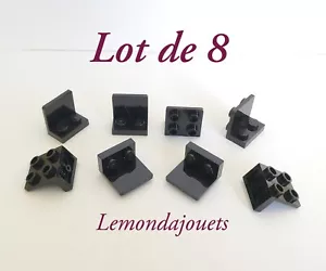 Lego 99207 Lot de 8 x Bracket 1x2 - 2x2 Support Angle 90° inversé Noir Black - Foto 1 di 11