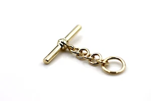 Barra en T genuina de oro amarillo de 9k 9ct 375 barra en T para cadena/collar Albert - poste libre - Imagen 1 de 2
