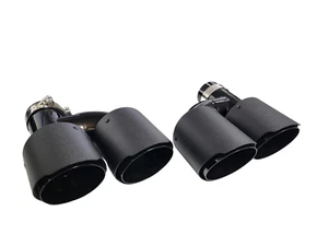 Carbon Endrohrblende Auspuffblende Endrohr schwarz für Audi A6 A7 C7 A4 B8 A5 Q5 - Bild 1 von 6