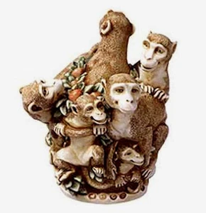 FAMILY REUNION # TJLEMO HARMONY KINGDOM  ZOOKEEPERS LE  ARTIST DAVID LAWRENCE - Picture 1 of 3