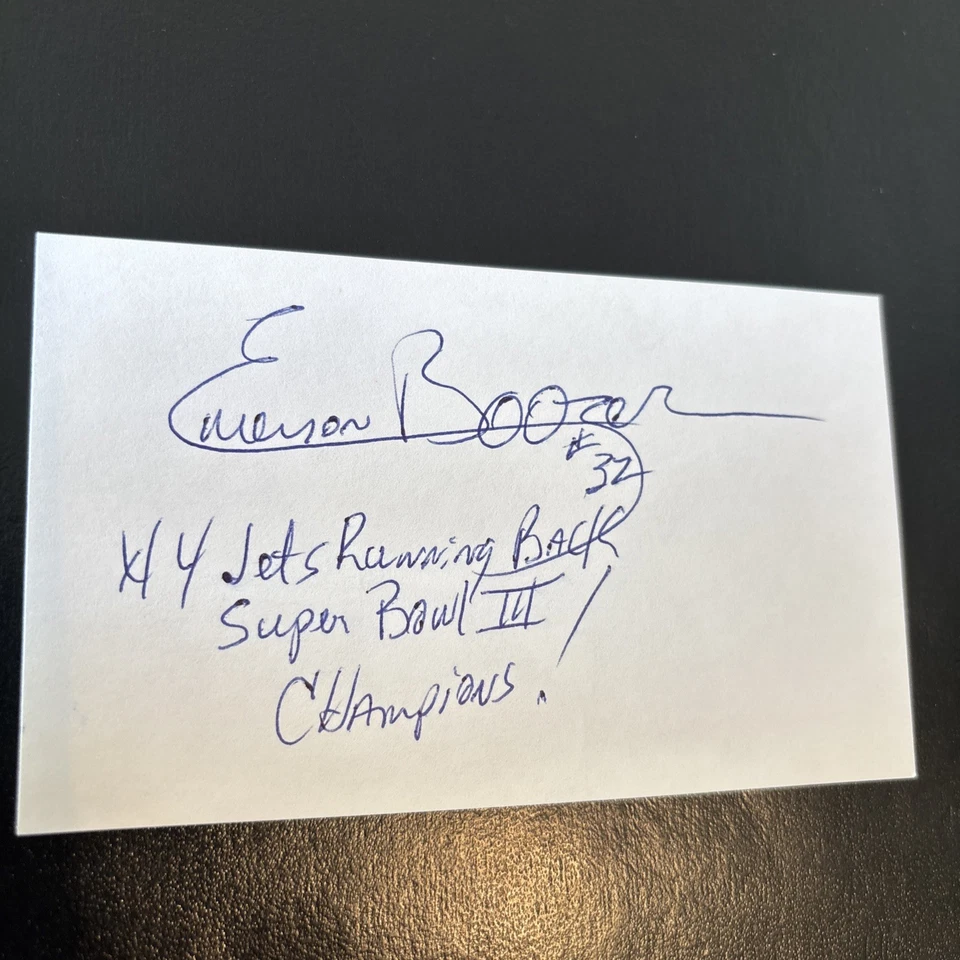 Emerson Boozer (MD St. 2X All-Amer.) ‘66-75 NY Jets, AFL Champs’68, SB III Champ - Image 1 of 1
